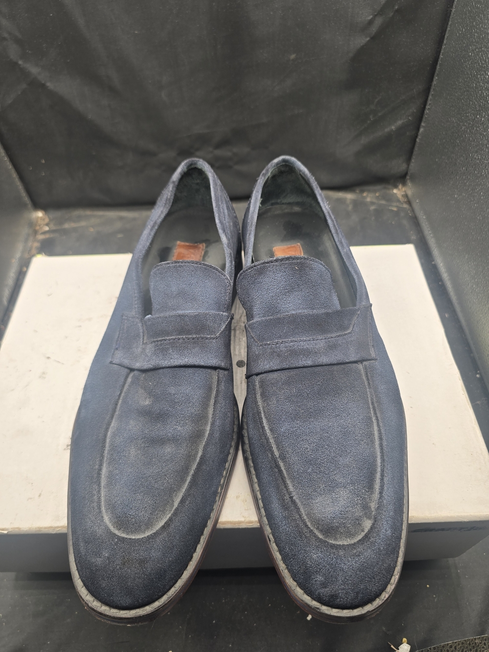 Men's Navy Suede Slip-On Loafers